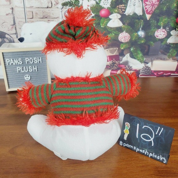 Snowman Plush 12" Sweater Frills Christmas Holiday NEN - Picture 3 of 4